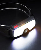 TYPE C Rechargeable LED Camping COB Headlight ABS IPX5 Waterproof Head Torch Light Super Bright Built in Battery Power Display - IHavePaws