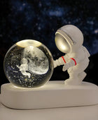 Creative Astronaut Starry Sky Walking Night Light Carved Crystal Ball Luminous Base Decoration D - IHavePaws