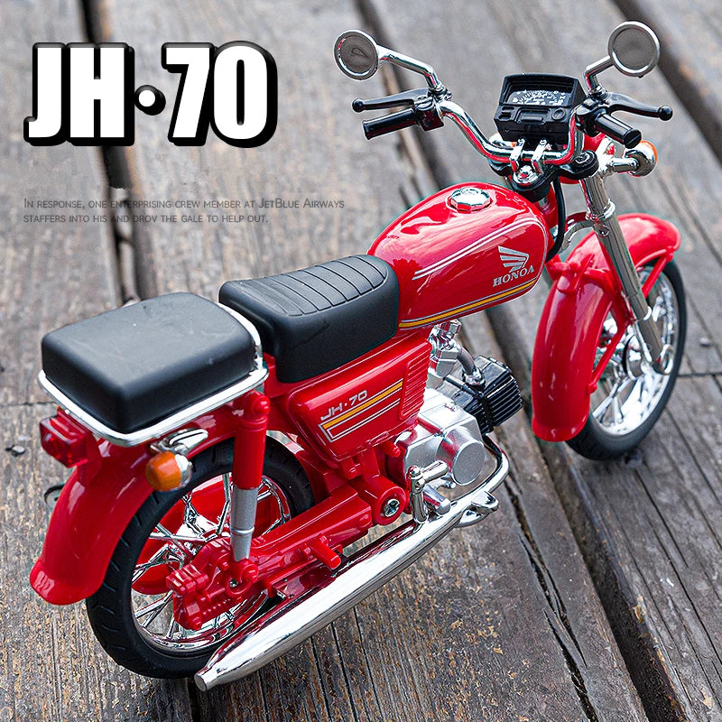 1/10 Honda JiaLing JH-70 Alloy Race Motorcycle Diecast Simulation Metal Street Sports Motorcycle Model Collection Kids Toys Gift