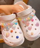 DIY Shoes Charm for Crocs Buckle Diamond Chain Decaration for Crocs Charms Candy-colored Matte Trim Hole Shoe Buttons B - IHavePaws