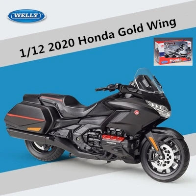 Welly 1:12 HONDA Gold Wing Alloy Racing Motorcycle Scale Model Simulation Diecast Travel black box - IHavePaws