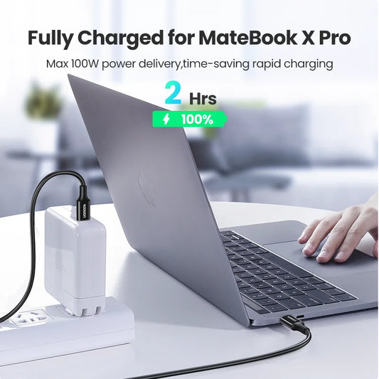 UGREEN 100W USB C to USB Type C Cable for Macbook Samsung Xiaomi 1.5m 100W 5A E-Marker Chip Fast Charging - IHavePaws