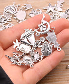 100Pcs 100 Styles 2 Color Leaves Heart Plant Animal Letter Charms Pendants DIY Jewelry For Necklace Bracelet Making Accessories - IHavePaws