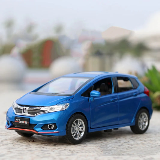 1/28 HONDA Fit GK5 Alloy Car Model Diecasts Metal Toy Sports Car Vehicles Model Simulation Sound and Light Collection Kids Gifts - IHavePaws