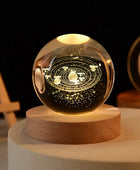 3D Crystal ball Planet Night Light Solar system - IHavePaws