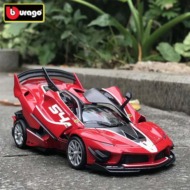 Bburago 1:32 Ferrari FXX K EVO Alloy Sports Car Model Diecasts Metal Toy Racing Car Model Sound Light Simulation Childrens Gifts Red - IHavePaws