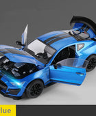 Large Size 1/18 Ford Mustang Shelby GT500 Alloy Sports Car Model Diecasts Metal Racing Car Model Sound and Light Kids Toys Gifts Blue - IHavePaws