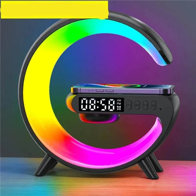 Wireless Charger Pad Stand Speaker with RGB Night Light and Alarm Clock - IHavePaws