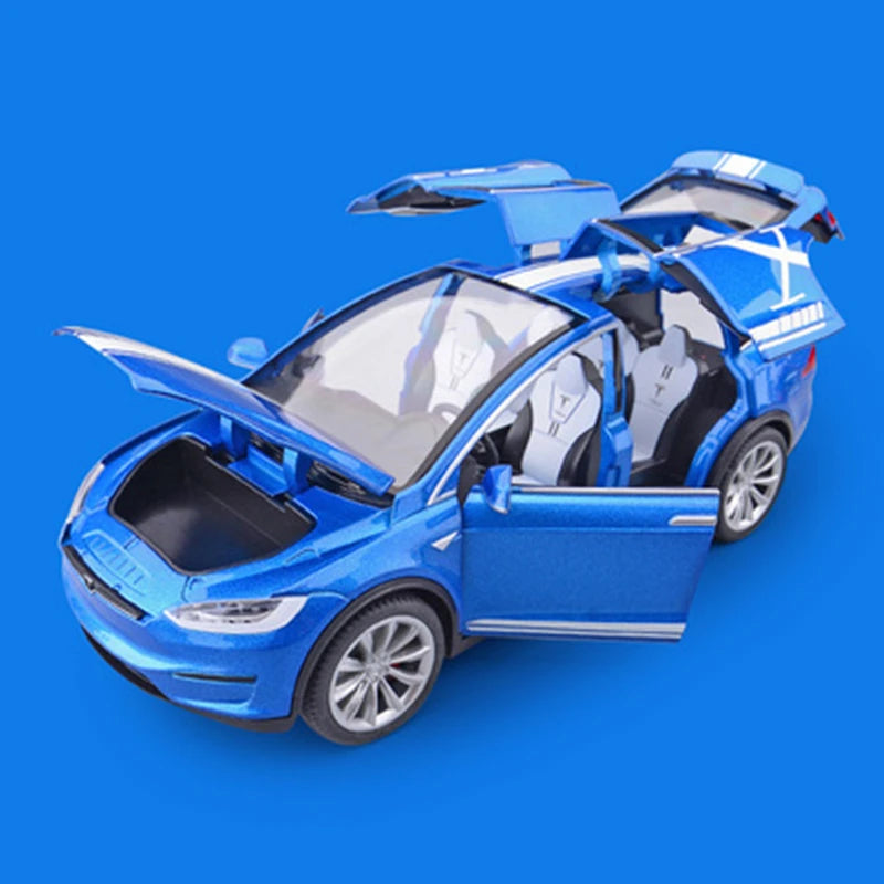 1/24 Tesla Cybertruck Pickup Alloy Car Model Diecast Metal Toy Off-road Vehicle Truck Model Simulation Sound Light Kids Toy Gift Model X Blue - IHavePaws