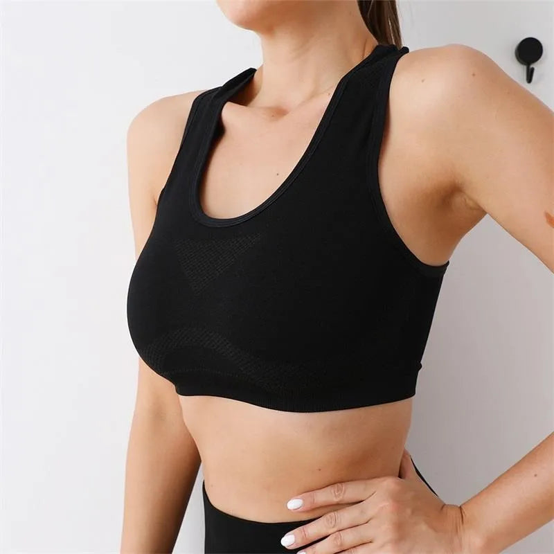 Fitness Sports Bra For Women Soft Brassiere Yoga Underwear Crop Tops 7 Color Breathable Running Gym Underwear Quick Dry Vest Black / S-M 40-60kg - IHavePaws