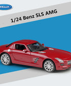WELLY 1:24 Mercedes Benz SLS AMG Alloy Sports Model Diecasts Metal Racing Car Vehicles Model Simulation Collection Kids Toy Gift Red - IHavePaws