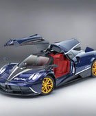 1/24 Pagani Huayra Dinastia Alloy Sports Car Model Diecasts Metal Racing Car Model Simulation Sound and Light Childrens Toy Gift Blue - IHavePaws