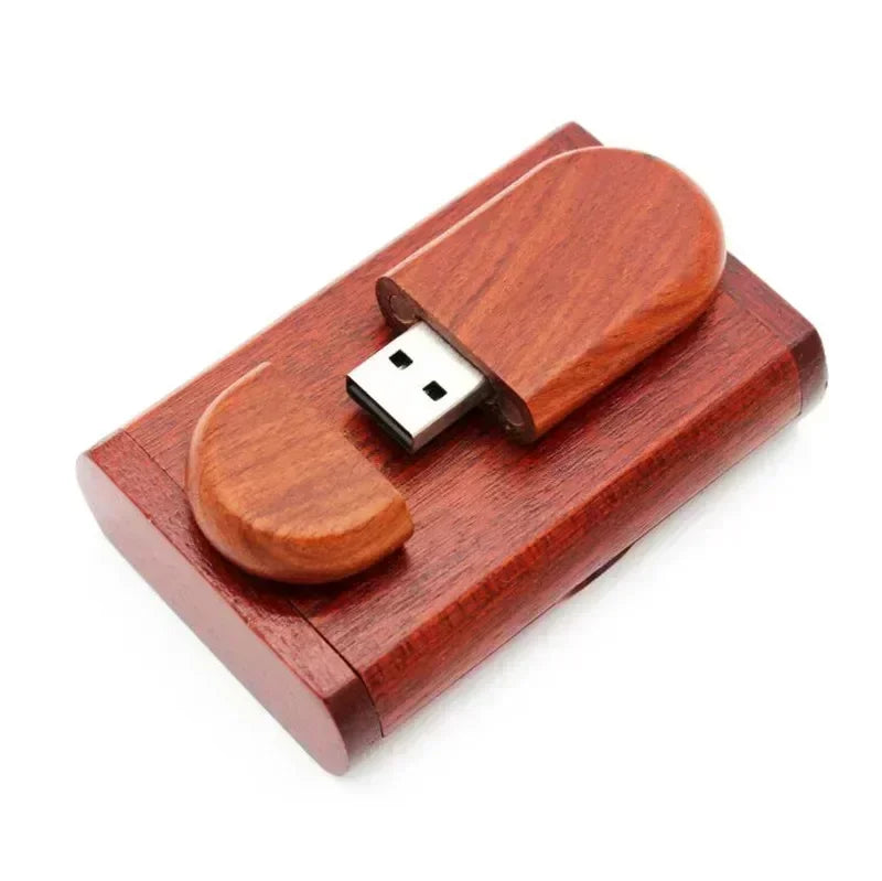 USB Flash Drive 128GB Memory Stick 2.0 Wooden Free Logo Personal Customized Pendrive 4GB 8GB 16GB 32GB 64GB Wedding Gift Rose wood With box / 4GB - IHavePaws