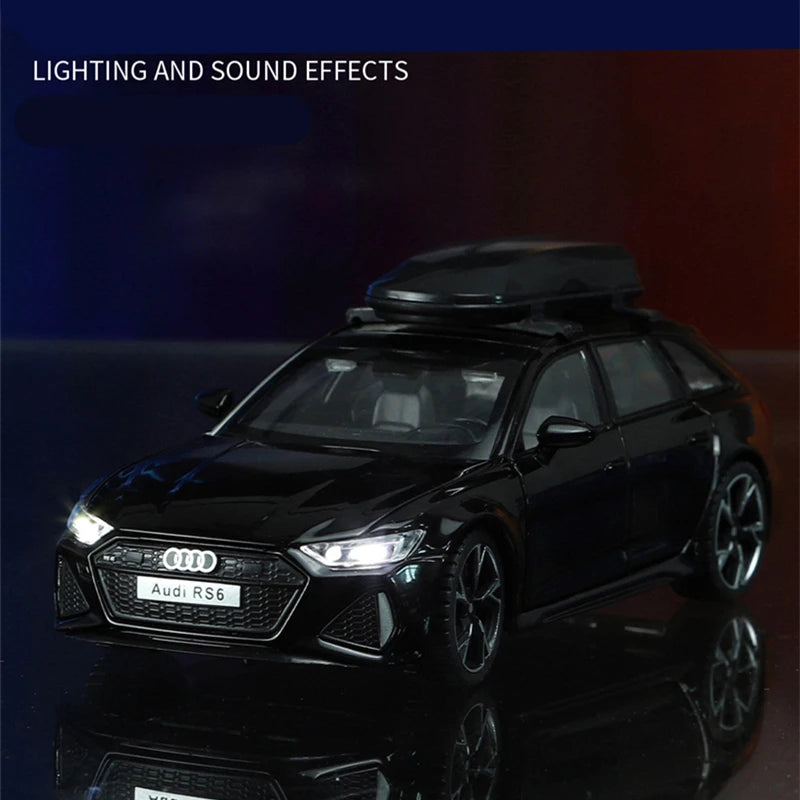 1/32 Audi RS6 Avant Alloy Station Wagon Car Model Diecast Metal Toy Vehicles Car Model Simulation Sound and Light Childrens Gift - IHavePaws