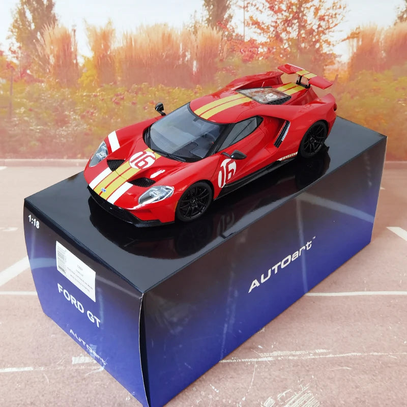 AUTOart 1:18 FORD GT FORD HERITAGE EDITION Car Scale Model White 72926 Red 72927 Gold 72928 - IHavePaws