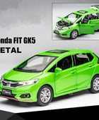 1/28 HONDA Fit GK5 Alloy Car Model Diecasts Metal Toy Sports Car Vehicles Model Simulation Sound and Light Collection Kids Gifts Green - IHavePaws