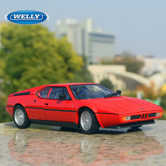 WELLY 1:24 BMW M1 Alloy Sports Car Model Diecast Metal Toy Classic Racing Car Model High Simulation Collection Children Toy Gift - IHavePaws