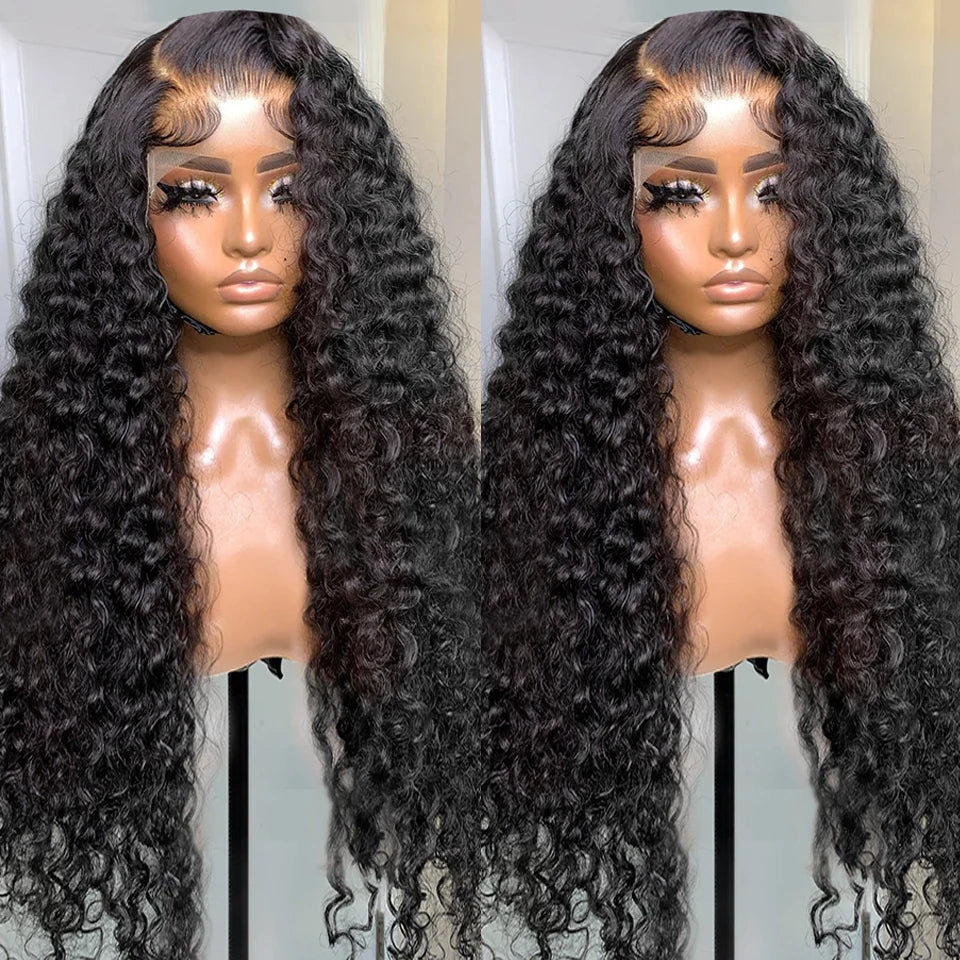 13x4 Lace Front Human Hair Wigs Brazilian Deep Wave Frontal Wig 13x6 Lace Frontal Curly Human Hair Wigs Preplucked Wig For Women