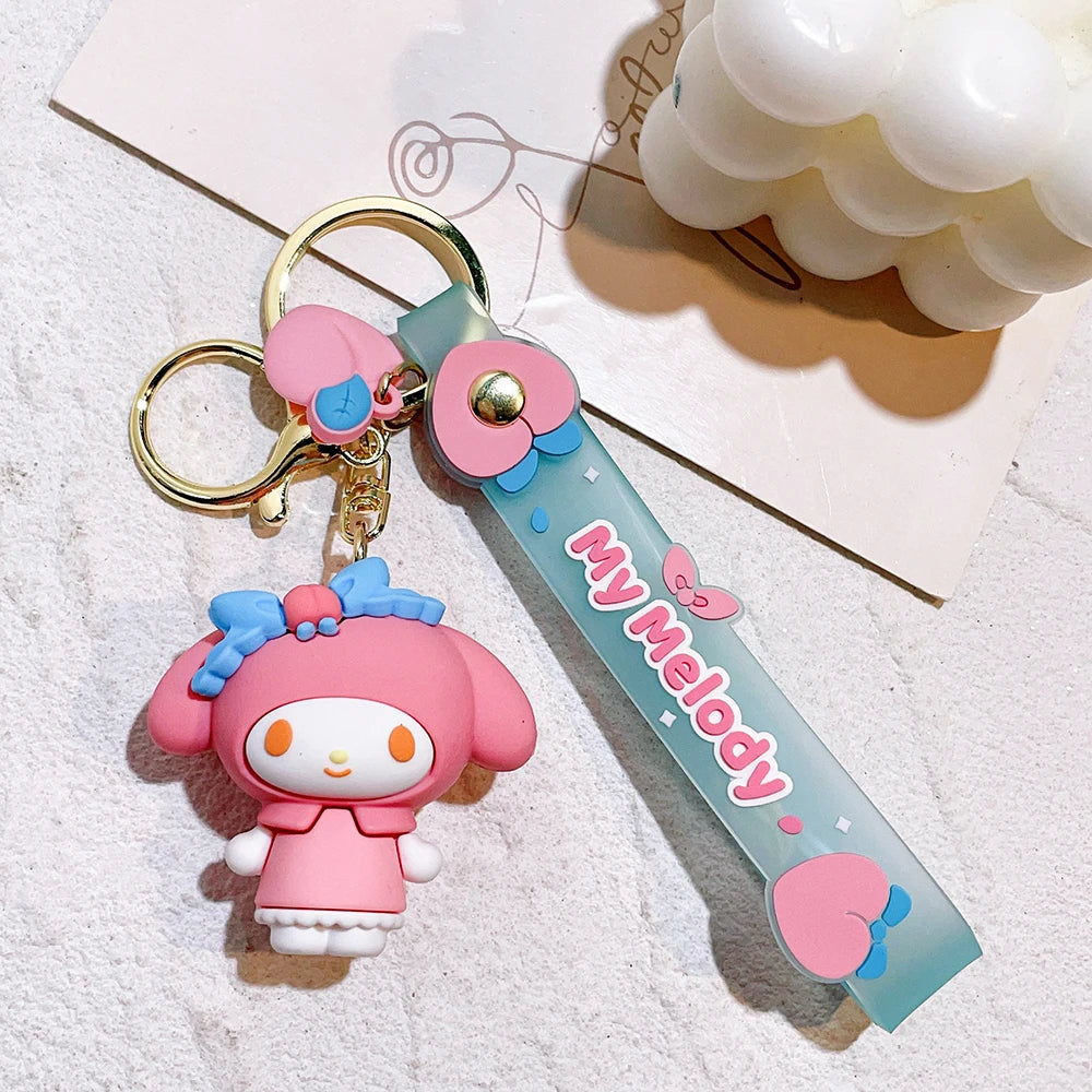 Sanrio Anime Action Figure Keychain Bag Pendant Hello Kitty Melody Kuromi Cinnamoroll Doll Pendant Couple Car Key Chain Kid Gift SLO 10 - ihavepaws.com