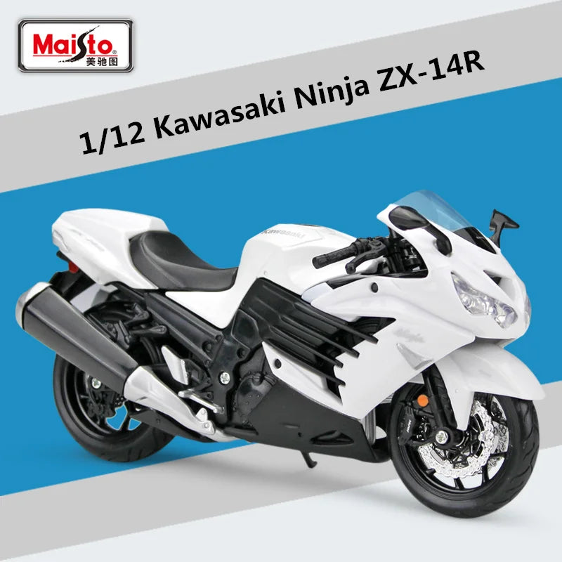 Maisto 1:12 Kawasaki Ninja ZX-14R Alloy Sports Motorcycle Model Diecast Metal Street Race Motorcycle Model Simulation - IHavePaws