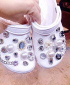 Luxury Rhinestone Pearl Charms for Croc Designer DIY Gem Shoes Decaration Charm for Crocs Clogs Kids Women Girls Gifts F - IHavePaws