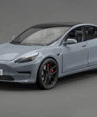 1:24 Tesla Model Y Model 3 Tesla Model S Alloy Die Cast Toy Car Model Sound and Light Model 3 Silver - IHavePaws