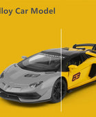 1/24 Aventador SVJ 63 Alloy Sports Car Model Diecast Metal Toy Racing Car Model Simulation Collection Sound and Light Kids Gifts