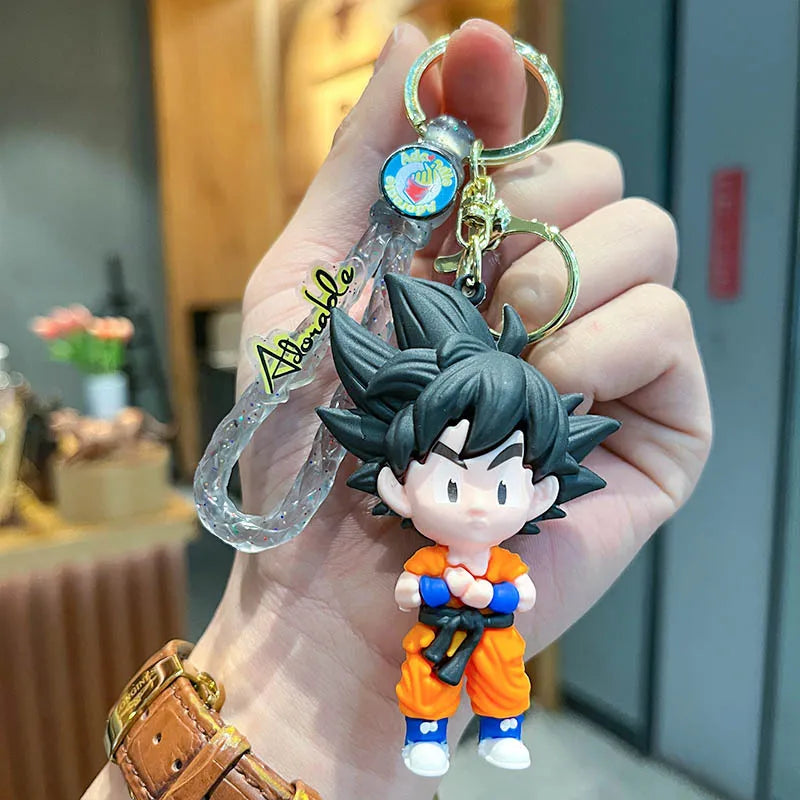 Cartoon anime Sun Wukong figurine keychain pendant creative Kung Fu boy doll car keychain accessories gift for son 04 - ihavepaws.com
