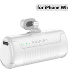 KUULAA Mini Power Bank 4500mAh - Portable Charger for iPhone 15/14/13/12 Pro Max & Samsung/Xiaomi - External Battery PowerBank For iPhone White - IHavePaws