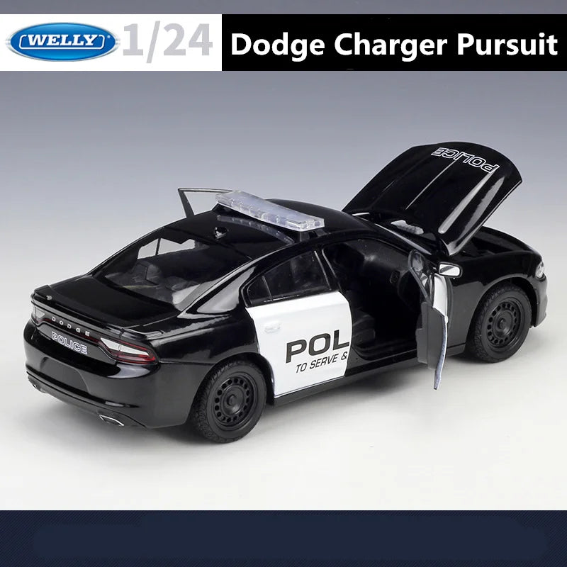 WELLY 1:24 Dodge Charger Pursuit 2016 Alloy Sports Car Model Diecast Toy Metal Police Vehicle Car Model Simulation Children Gift