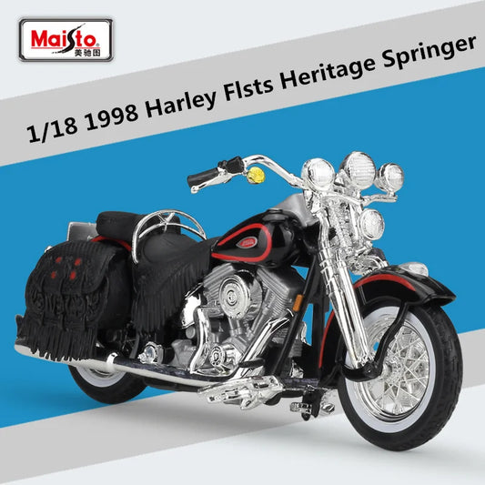 Maisto 1:18 Harley 1999 FLSTS Heritage Springer Alloy Motorcycle Model Simulation Metal Street Racing Motorcycle Model Kids Gift - IHavePaws