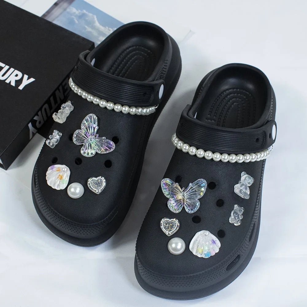 DIY Butterfly Shoes Charms for Crocs Cute Cartoon Hole Shoe Charm for Croc Designer Quality Garden Shoe Decoration Gift E - IHavePaws