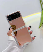 Make Up Mirror for Samsung Z Flip 3 4 5 Case Luxury Shockproof for Samsung Galaxy Z Flip 4 3 5 Z3 Z4 Flip4 Flip3 Slim Hard Cover Rose Gold / Z Flip 3 - IHavePaws