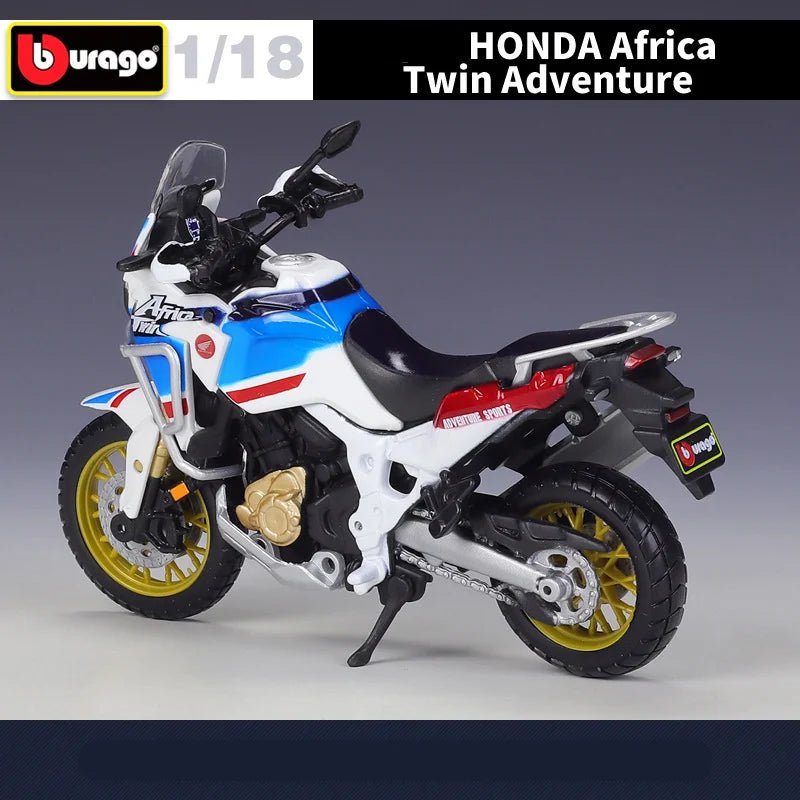 Bburago 1:18 HONDA Africa Twin Adventure Alloy Racing Motorcycle Scale Model - IHavePaws