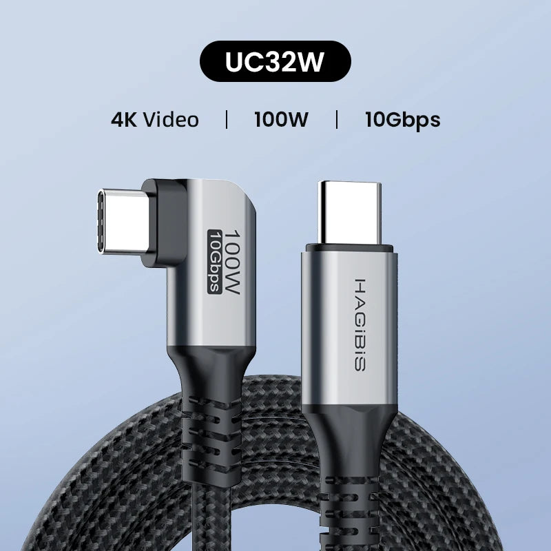 Hagibis USB C to USB C Cable USB 3.2 Gen 2 Type C Cable 10Gbps 4K 60Hz Video 100W Fast Charging for iPhone 15 Macbook Pro iPad - IHavePaws
