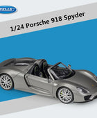 WELLY 1:24 Porsche 918 Spyder Alloy Sports Car Model Diecast Metal Toy Racing Car Model Simulation Collection Open grey - IHavePaws