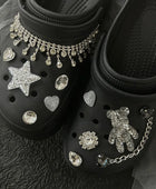 DIY Sparkling Diamond Chain Shoe Charms for Crocs Clogs Slides Sandals Garden Shoes Decorations Charm Set Accessories Kids Gifts A-11PCS - IHavePaws