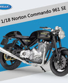 WELLY 1:18 Norton Commando 961 SE Alloy Sports Motorcycle Scale Model Diecast - IHavePaws
