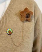 Cartoon Plush Capybara Corsage Cute Animal Badges Personality Brooch Clothing Backpack Pins Decor For Girls Kids Gift A4 - IHavePaws