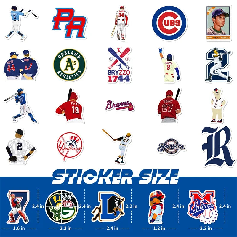10/30/50PCS Baseball PVC Stickers - IHavePaws