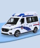 1:24 Ambulance Car Model Diecasts Metal Toy Police Ambulance Car Model Collection Sound and Light High Simulation Kids Toys Gift E Blue - IHavePaws