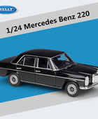 WELLY 1:24 Mercedes-Benz 220 Alloy Car Model Simulation Diecasts Metal Classic Retro Old Car Model Collection Childrens Toy Gift Black - IHavePaws