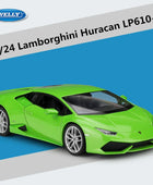 WELLY 1:24 Lamborghini Huracan LP610-4 Alloy Sports Car Model Diecasts Metal Toy Race Car Model Simulation Collection Kids Gifts Green - IHavePaws