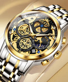 OLEVS Men's Watches Top Brand Luxury Original Waterproof Watch for Man Gold Skeleton Style GDJH - ihavepaws.com