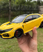 AUTOart 1:18 HONDA CIVIC TYPE R FK8 2021 Car Scale Model Alloy Collection Model Gift 73225 yellow - IHavePaws