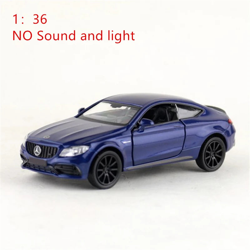 1:32 C63S Coupe Alloy Sports Car Model Diecast Metal Toy Vehicles Car Model Collection High Simulation Sound and Light Kids Gift 1 36 Blue 2 - IHavePaws