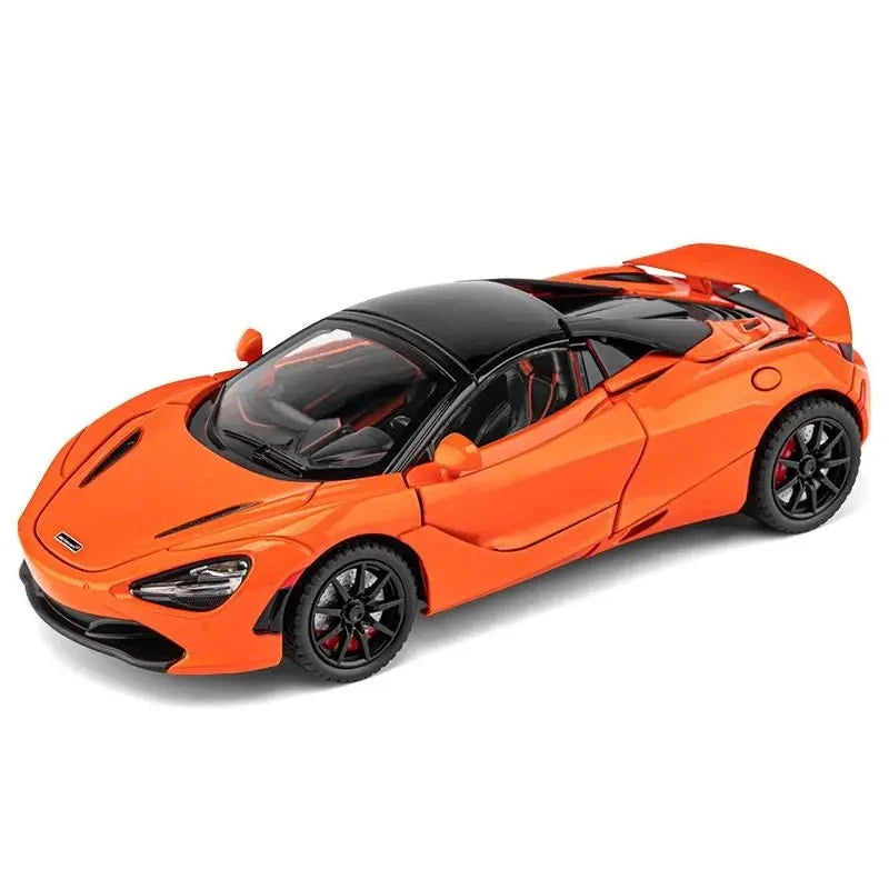 1:24 McLaren 720S Alloy Racing Car Model Diecast Metal Sports Car Model Simulation Sound and Light Collection Childrens Toy Gift Orange - IHavePaws