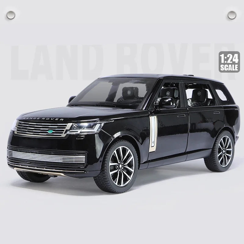 New 1/24 Land Range Rover SUV Alloy Car Model Diecast Metal Toy Off-road Vehicles Car Model Simulation Sound and Light Kids Gift Black - IHavePaws