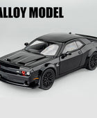 1:32 Dodge Challenger SRT Alloy Musle Car Model Diecasts Metal Sports Car Model Simulation Sound Light Collection Kids Toys Gift Black - IHavePaws