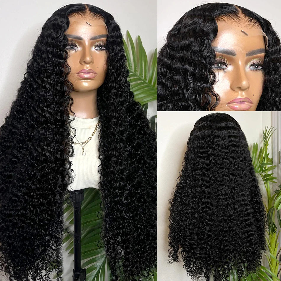 Deep Curly Lace Front Human Hair Wigs For Women PrePlucked Brazilian 13x4 13X6 Deep Wave Frontal Wig 4X4 Lace Closure Wig